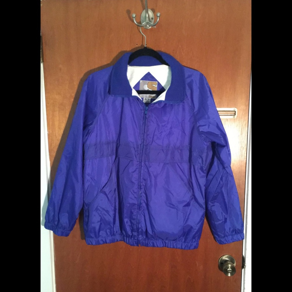 Vintage Neon Blue Wins Breaker Rain Jacket